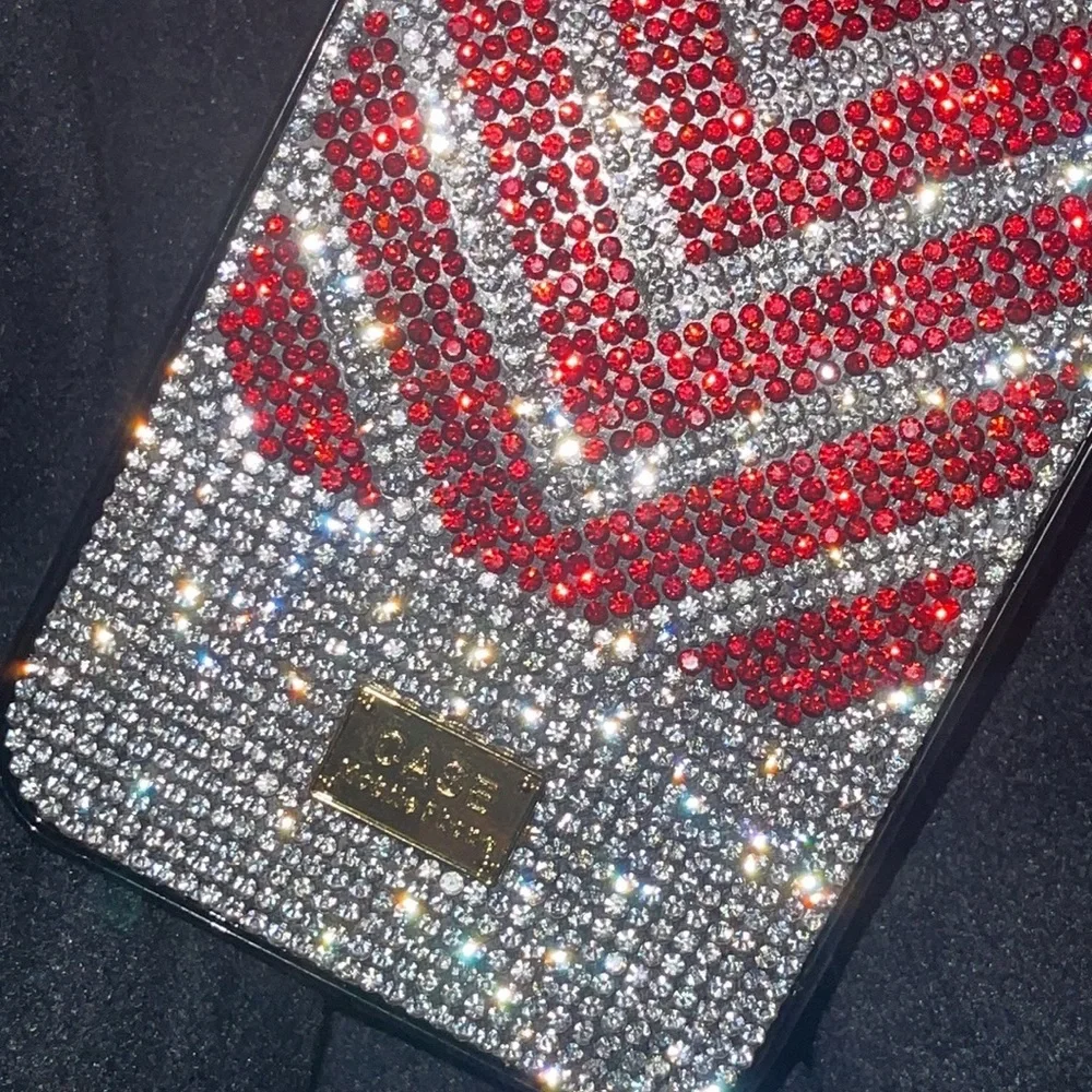 New red and silver sparkle iPhone 12 Promax case
